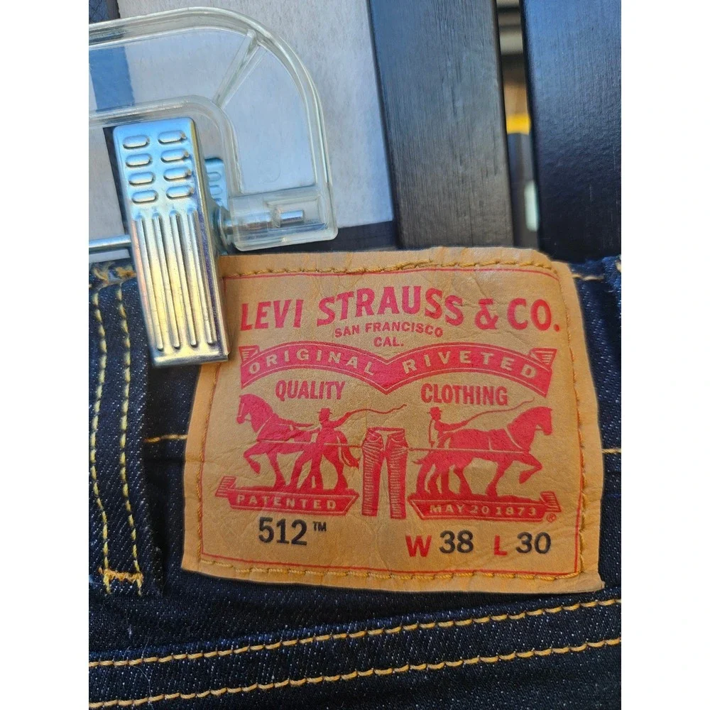 LEVI'S 512™ Slim Taper‎ Jeans – Men's 38x30 – Dark Blue Stretch – NEW WITH TAGS